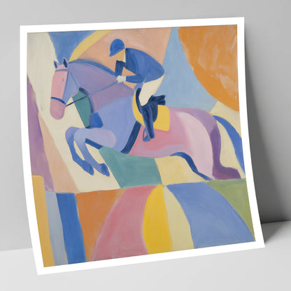 Geometric Flight show jumping horse art print