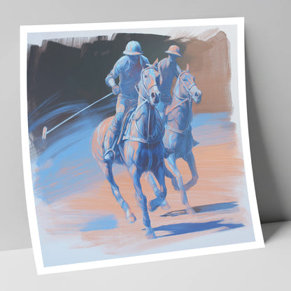 Cobalt Polo Pursuit polo horse art print
