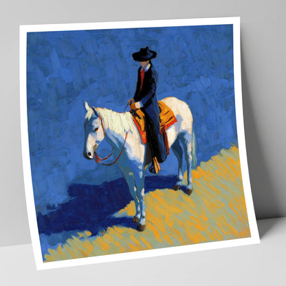 Vaquero in Blue western horse art print