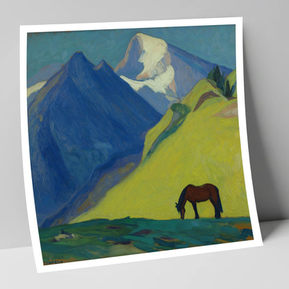 Blue Mountain Pasture horse landscape art print