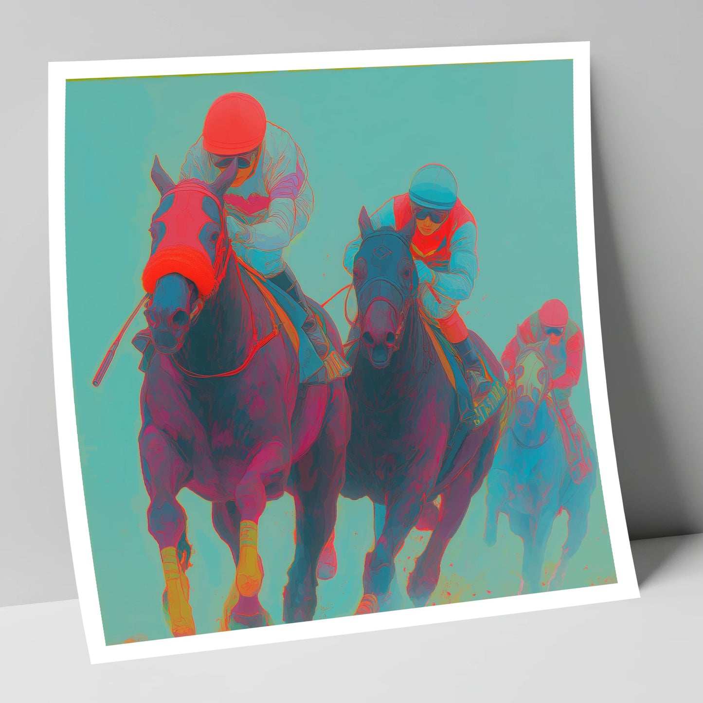 Electric Homestretch racing horse art print
