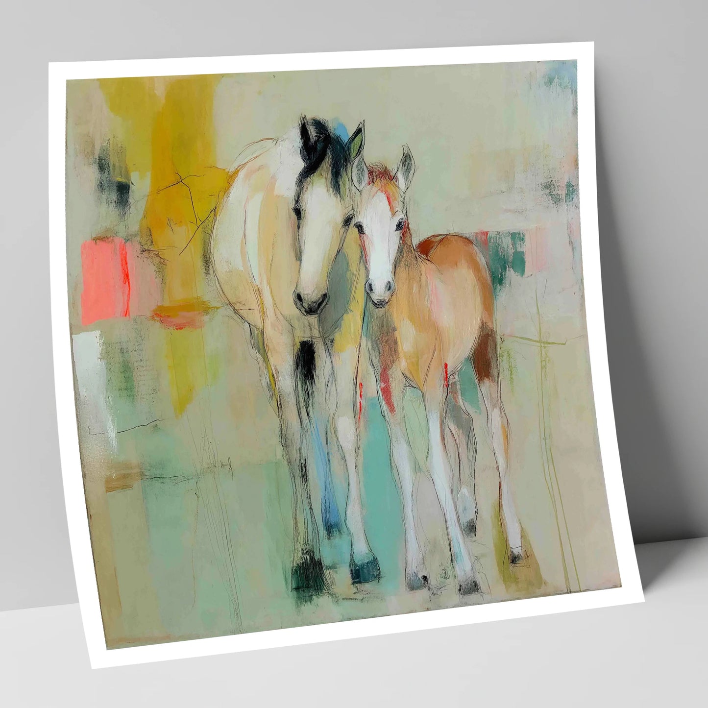 Gentle Nurture mare & foal art print