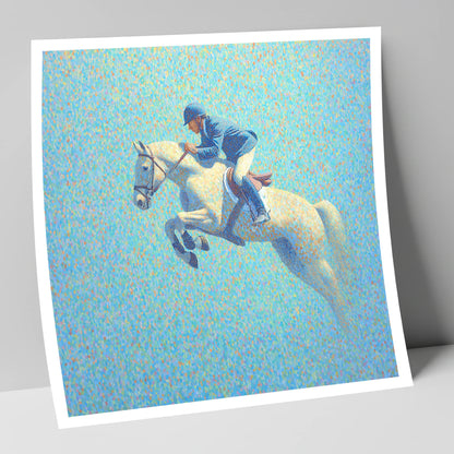 Luminous Flight show jumping horse art print