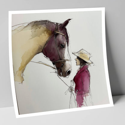 The Silent Dialogue horse & rider art print