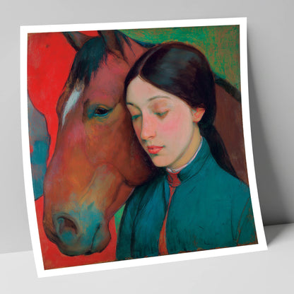 Silent Devotion horse & rider art print