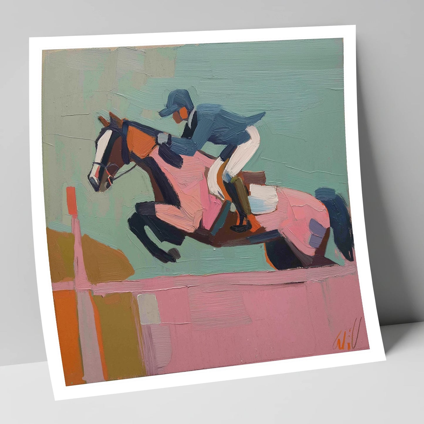 Apex of the Arc show jumping horse art print