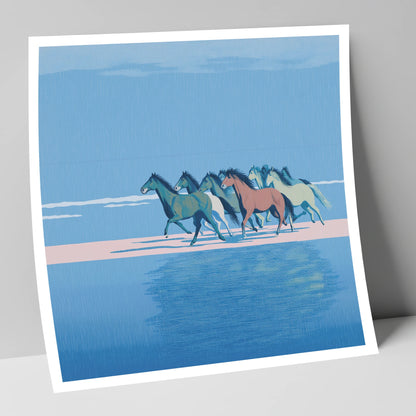Coastal Canter wild horses art print