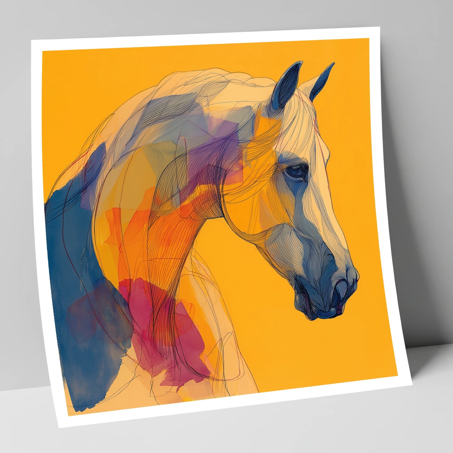 Golden Equine Spirit horse breed art print