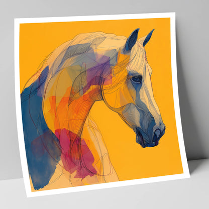 Golden Equine Spirit horse breed art print