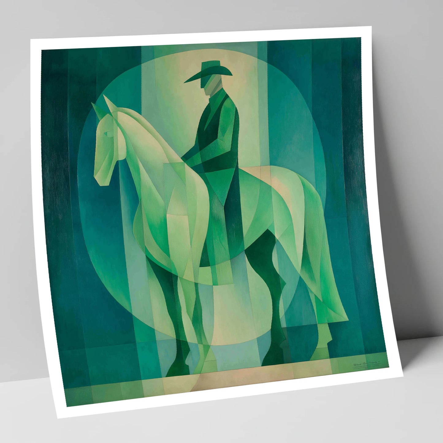 Emerald Western Silhouette western horse art print
