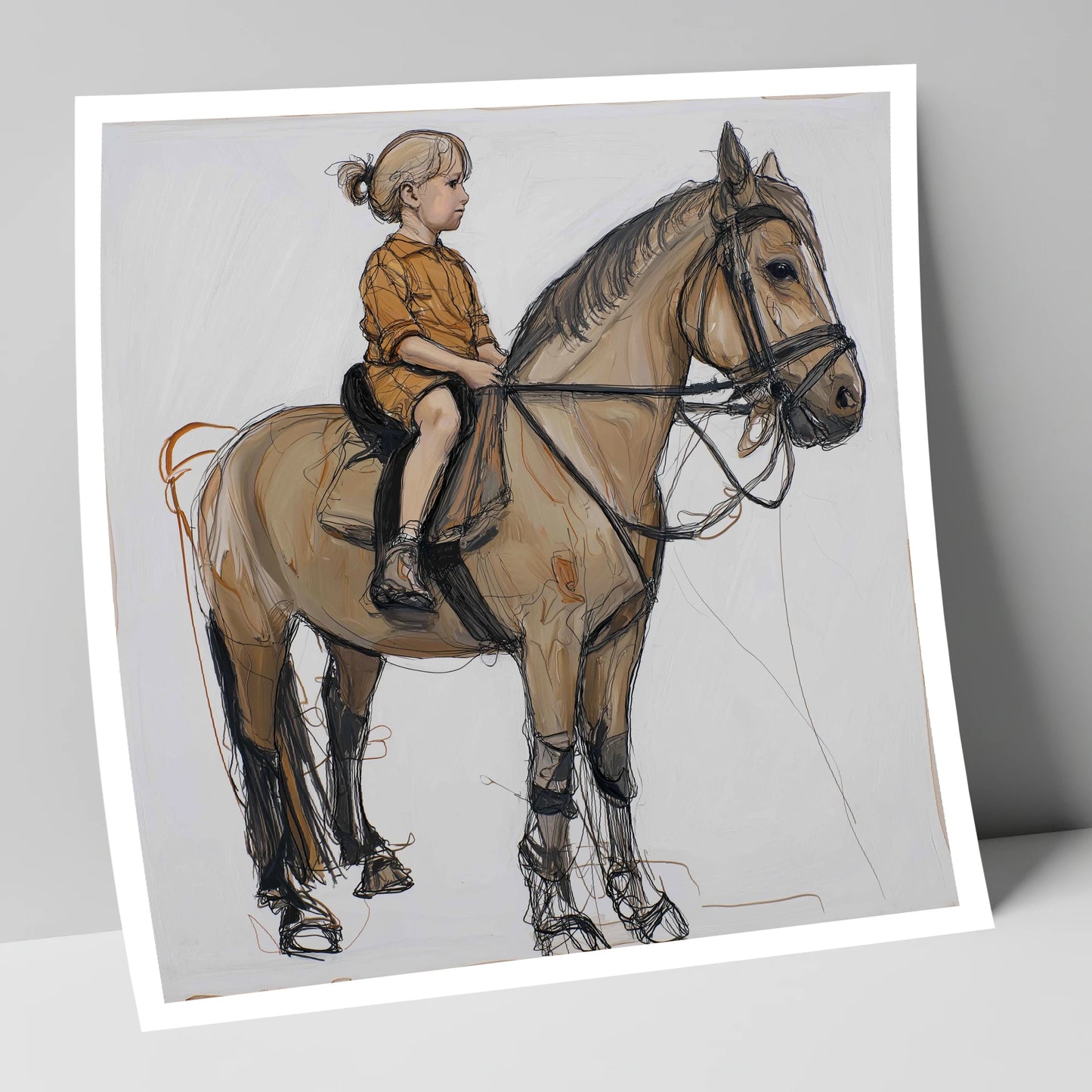 First Lessons horse & rider art print