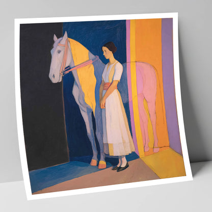 Modernist Equine Harmony horse & rider art print
