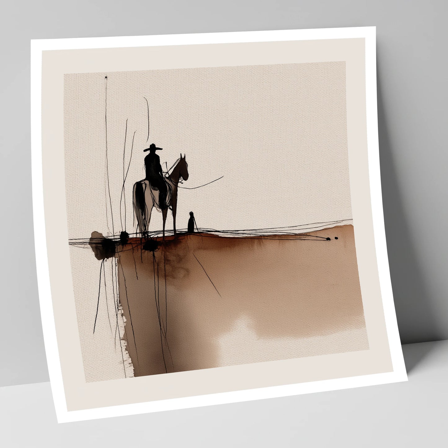 Frontier Silhouette western horse art print