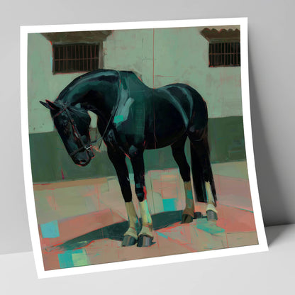 Midnight Silhouette Study horse breed art print