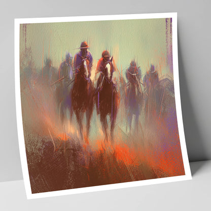 The Dawn Gallop racing horse art print