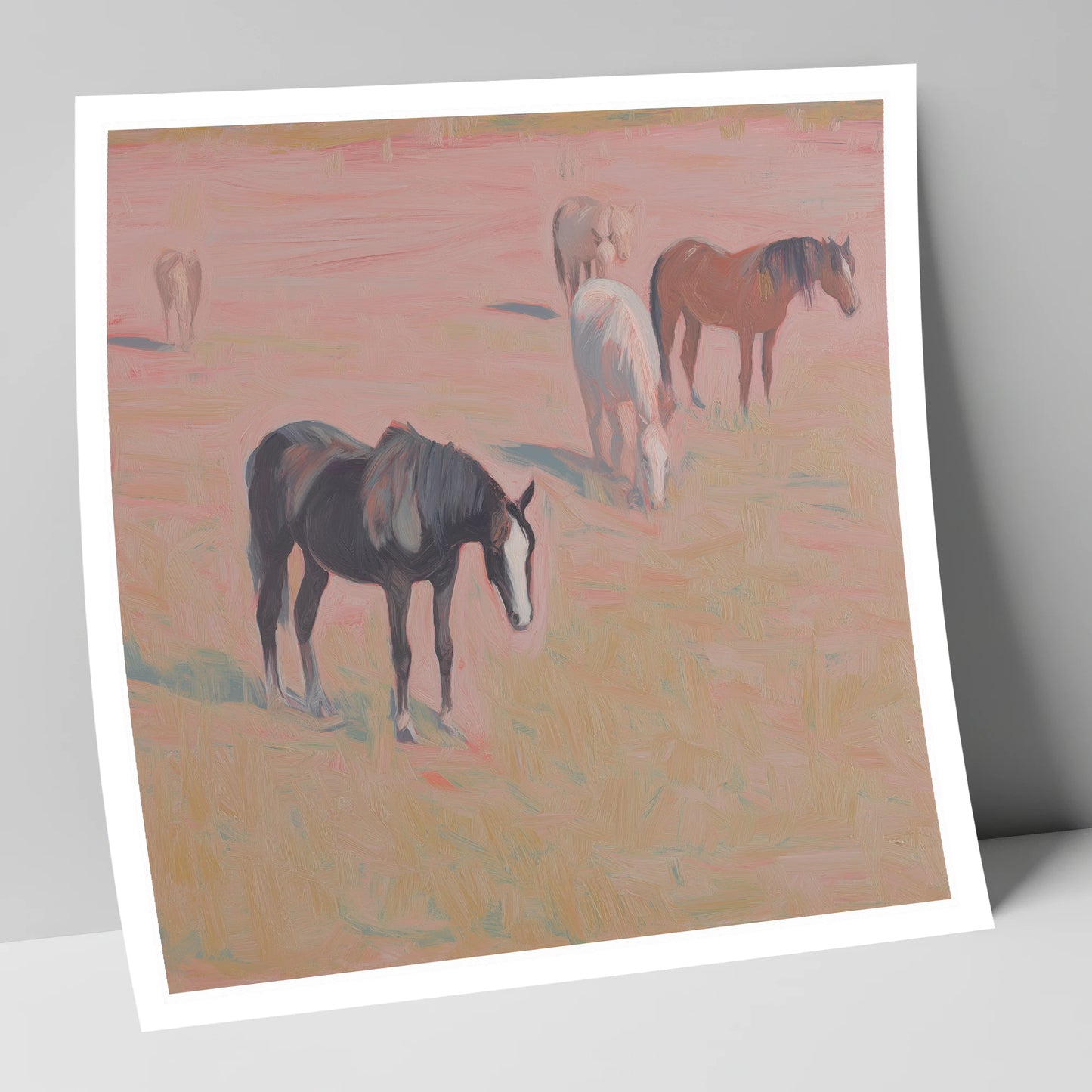 Dusky Rosa Pastures wild horses art print