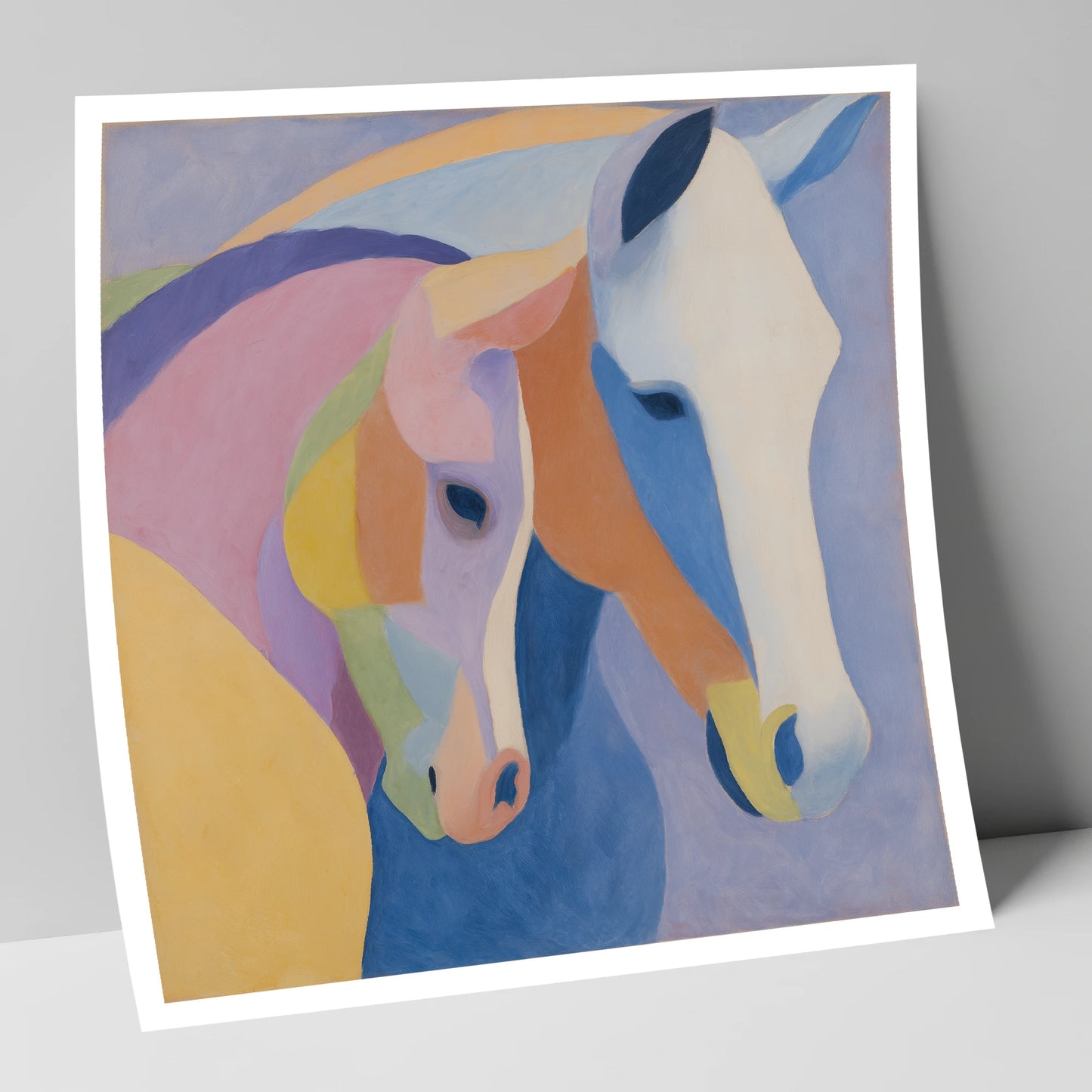 Pastel Equine Harmony mare & foal art print