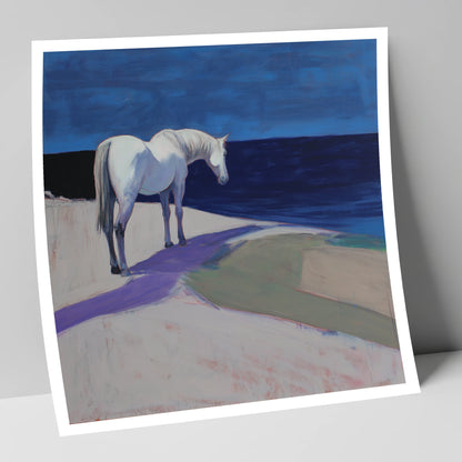 The Quiet Horizon horse landscape art print