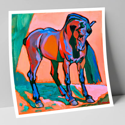 Vivid Abstract Standing Horse horse breed art print