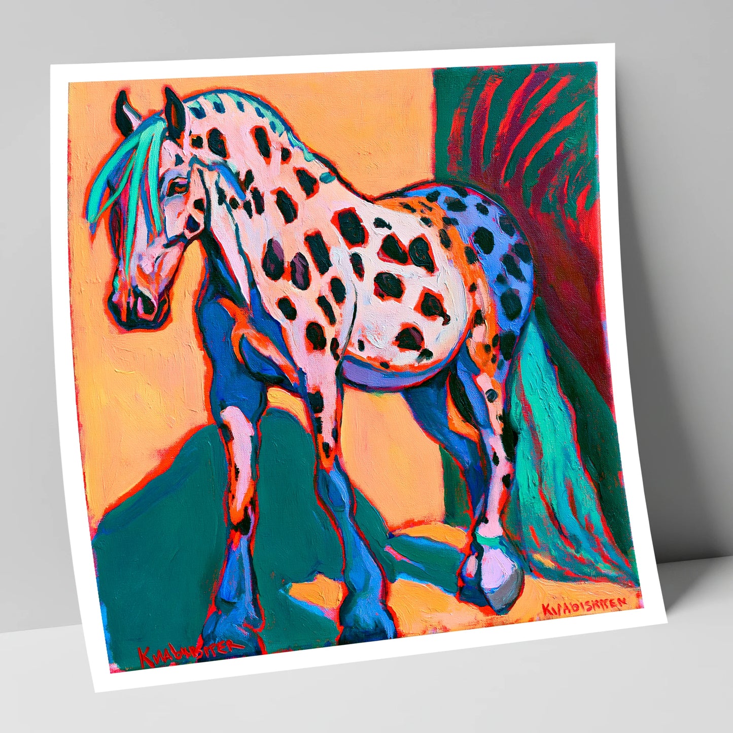 Colourful Spotted Knabstrupper Horse horse breed art print
