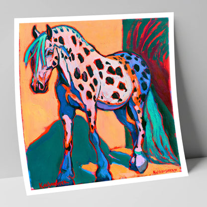 Colourful Spotted Knabstrupper Horse horse breed art print