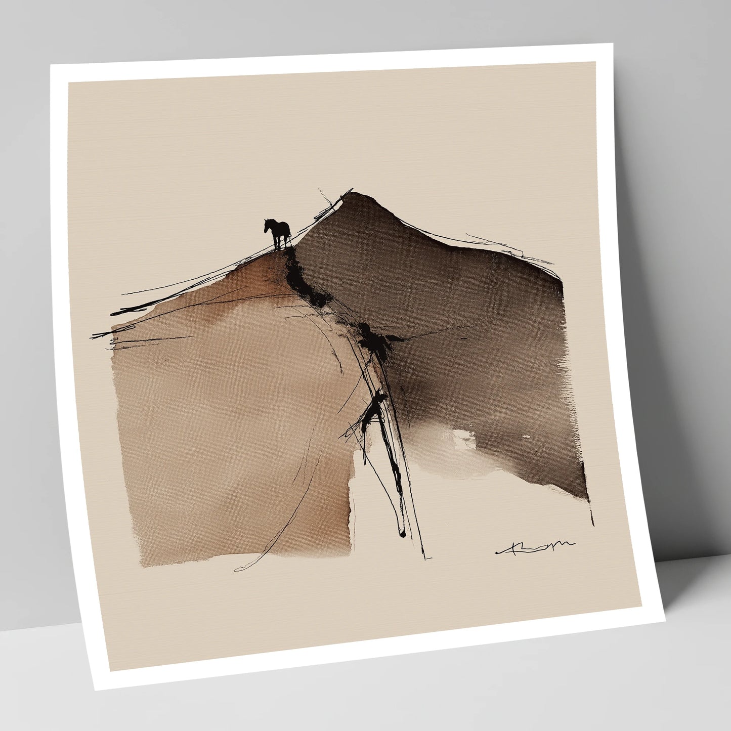 Summit Silhouette horse landscape art print