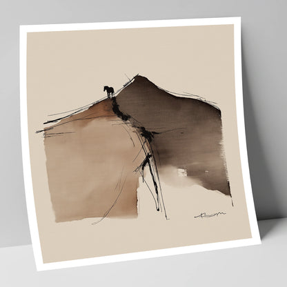 Summit Silhouette horse landscape art print