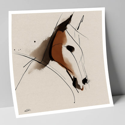 Abstract Sienna Profile horse portrait art print
