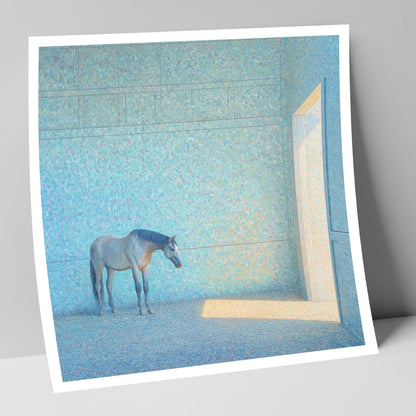 Luminous Grey horse stable art print