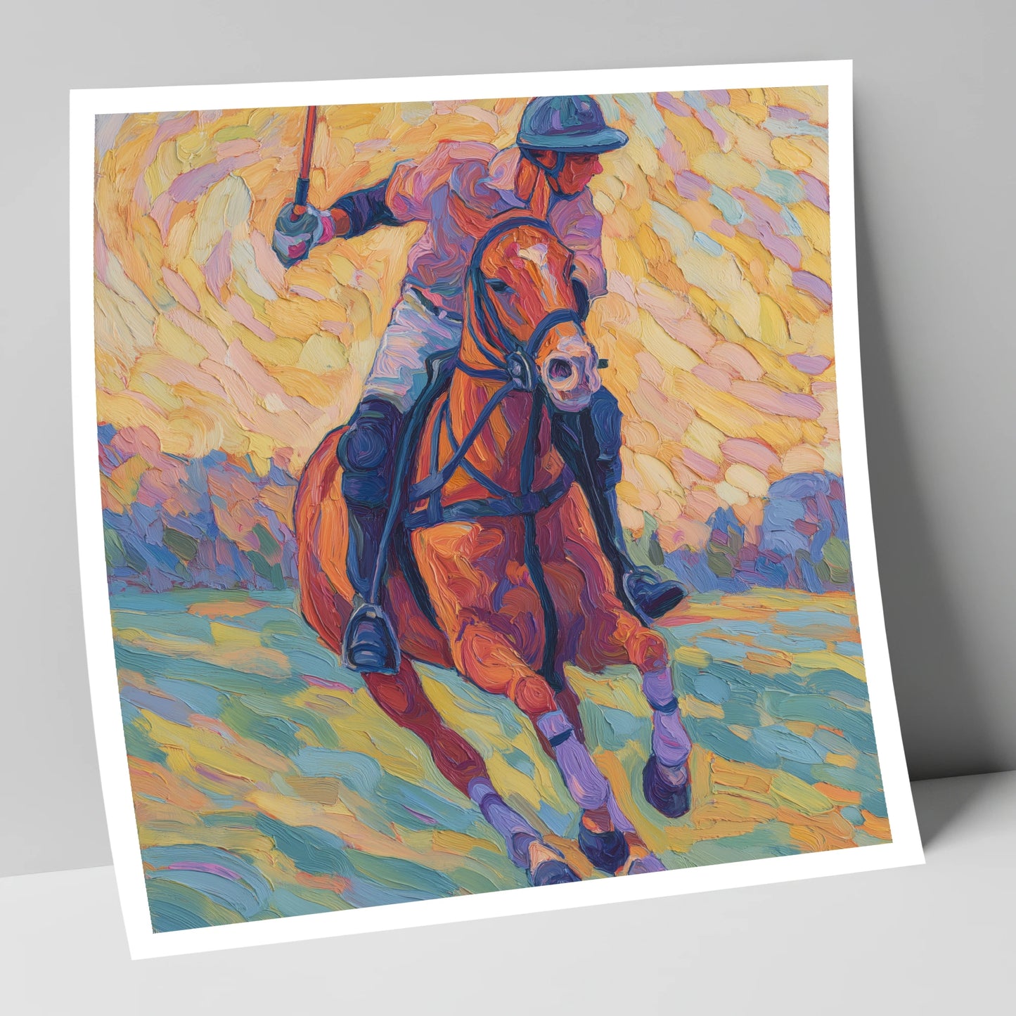 Vivid Polo Pursuit polo horse art print