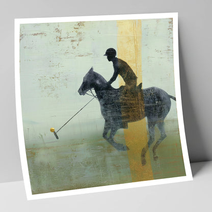 Gilded Chukka polo horse art print