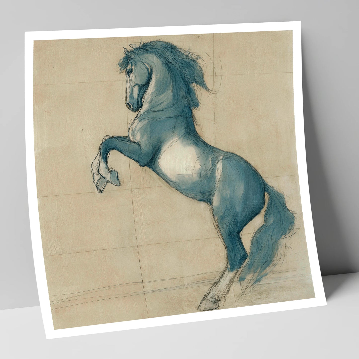 Azure Equine Study horse portrait art print