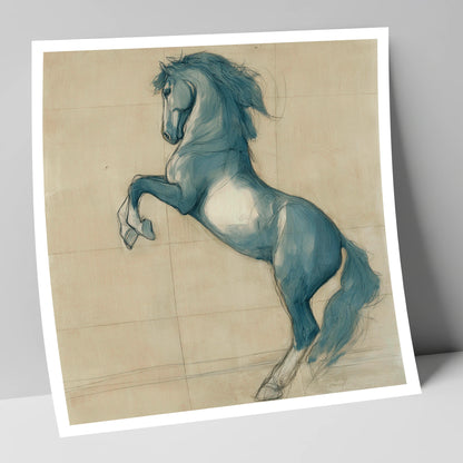 Azure Equine Study horse portrait art print