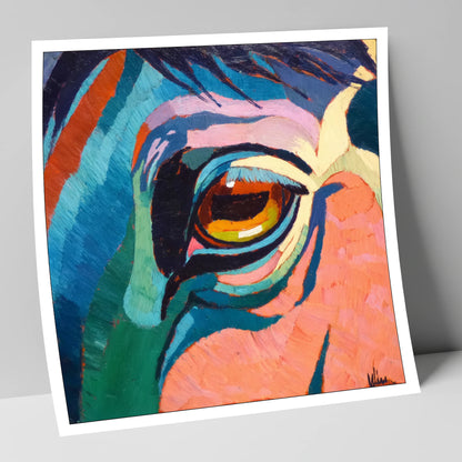 Vibrant Equine Gaze horse portrait art print