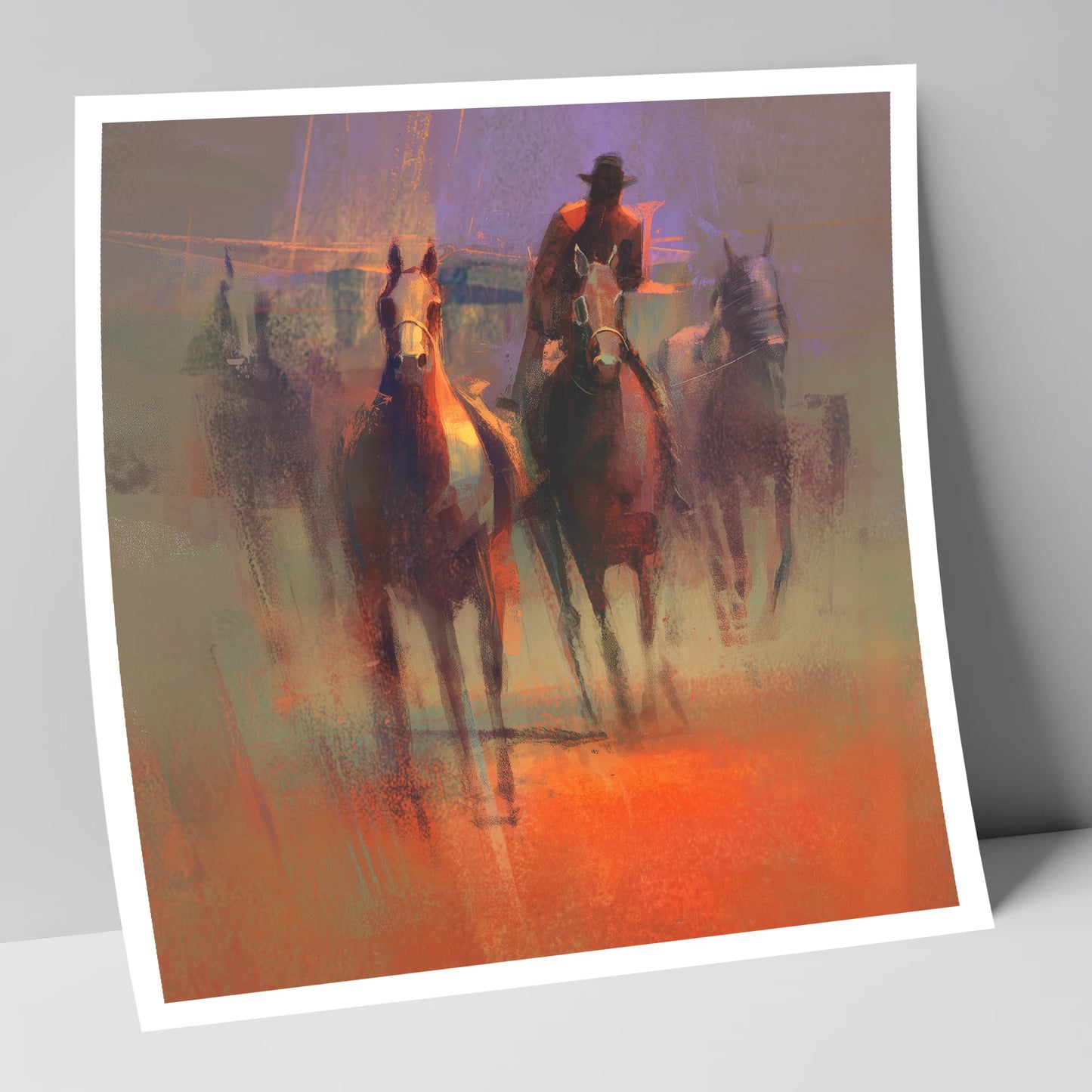 Through the Morning Dust racing horse art print