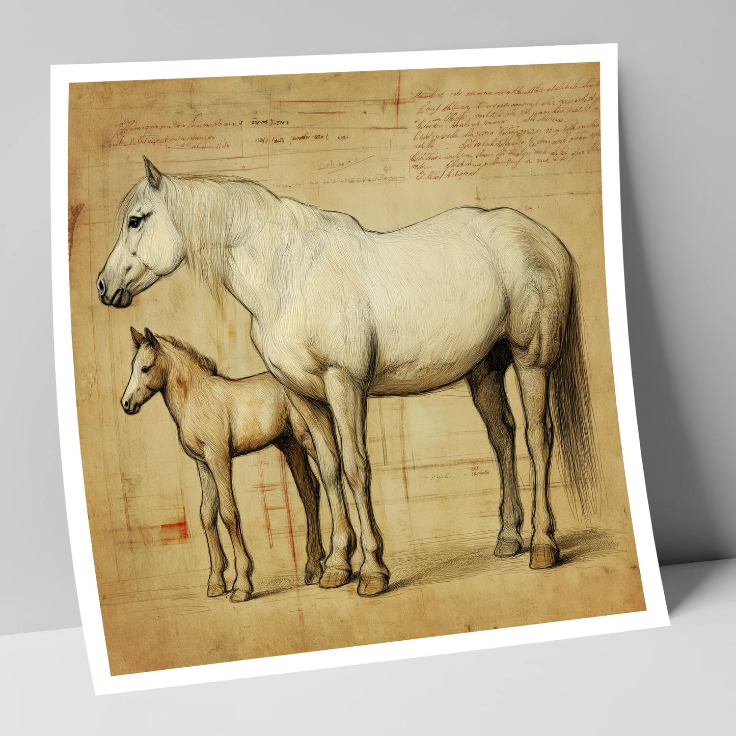 Heritage Mare and Foal Sketch mare & foal art print