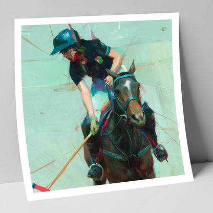 Mid-Match Focus polo horse art print