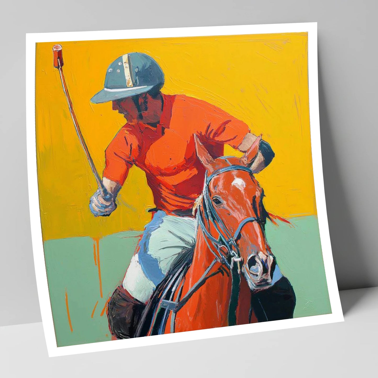 Vivid Mid-Chukka Strike polo horse art print