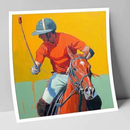 Vivid Mid-Chukka Strike polo horse art print