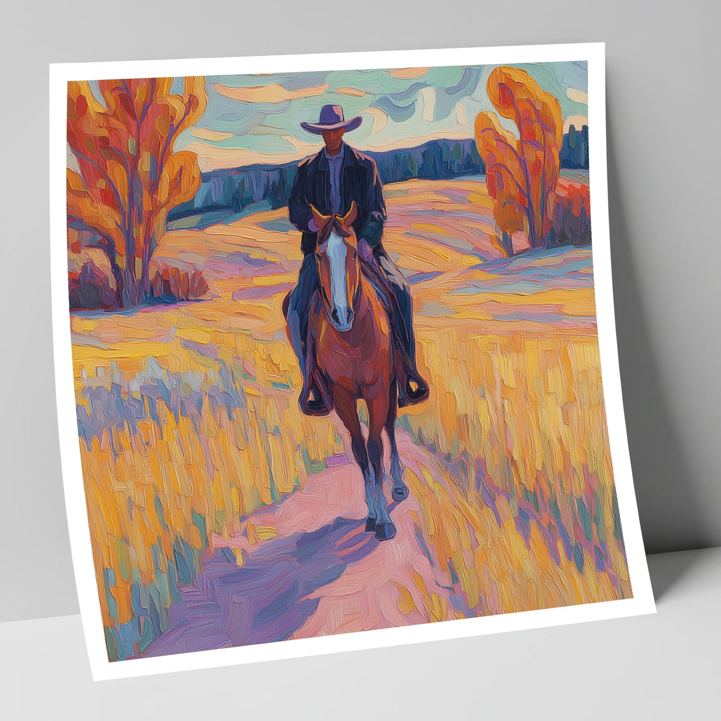 Vibrant Western Trail western horse art print