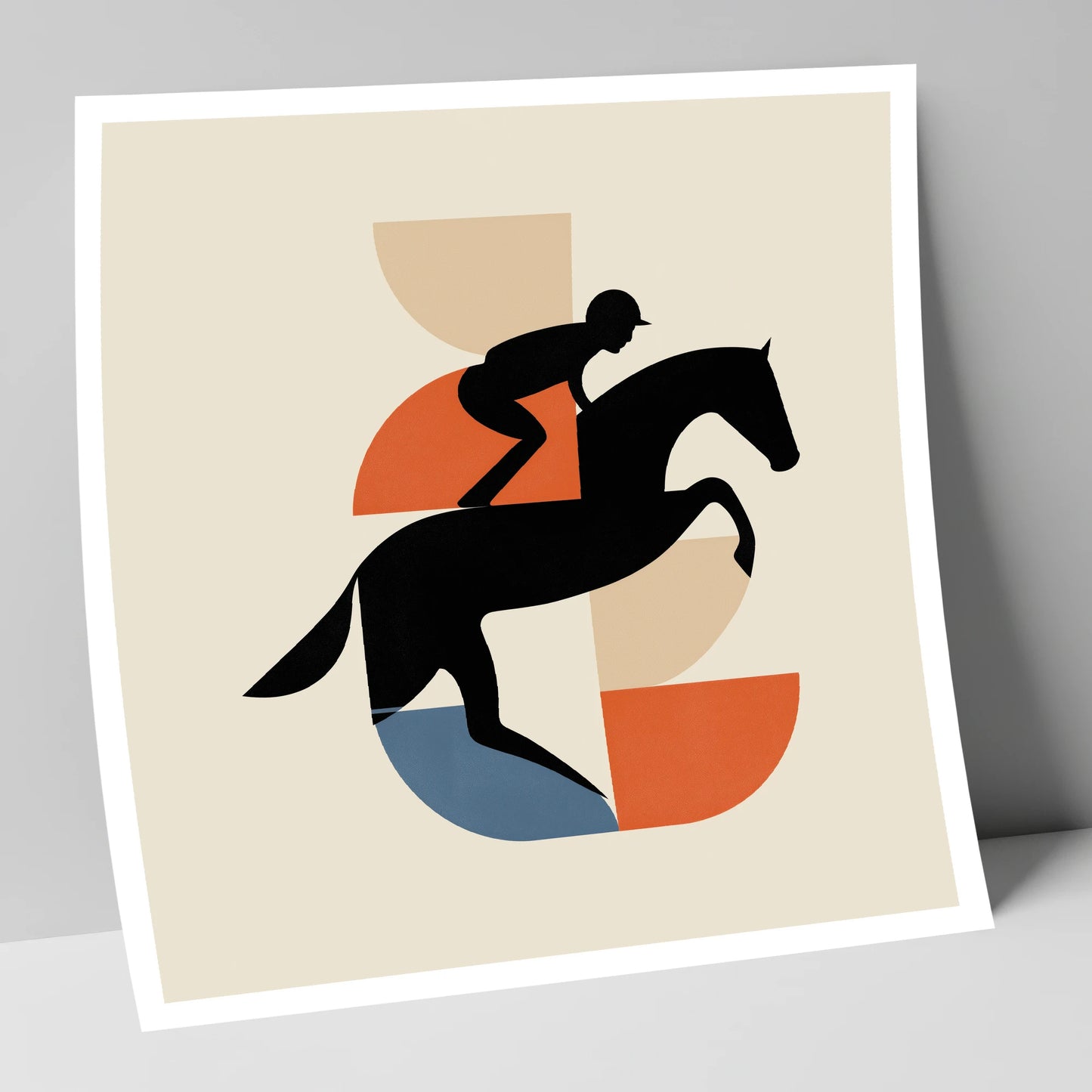 Geometric Steeplechase racing horse art print