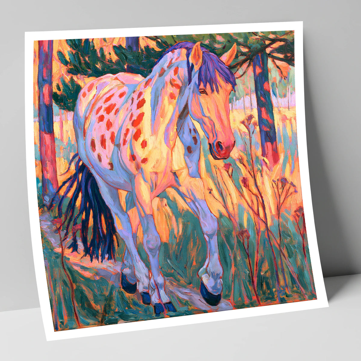 Vibrant Appaloosa In Tall Grass horse breed art print