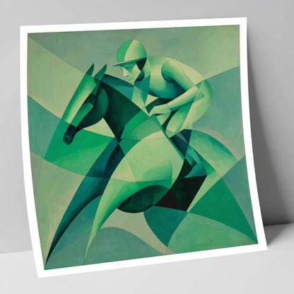 Emerald Racing Form racing horse art print