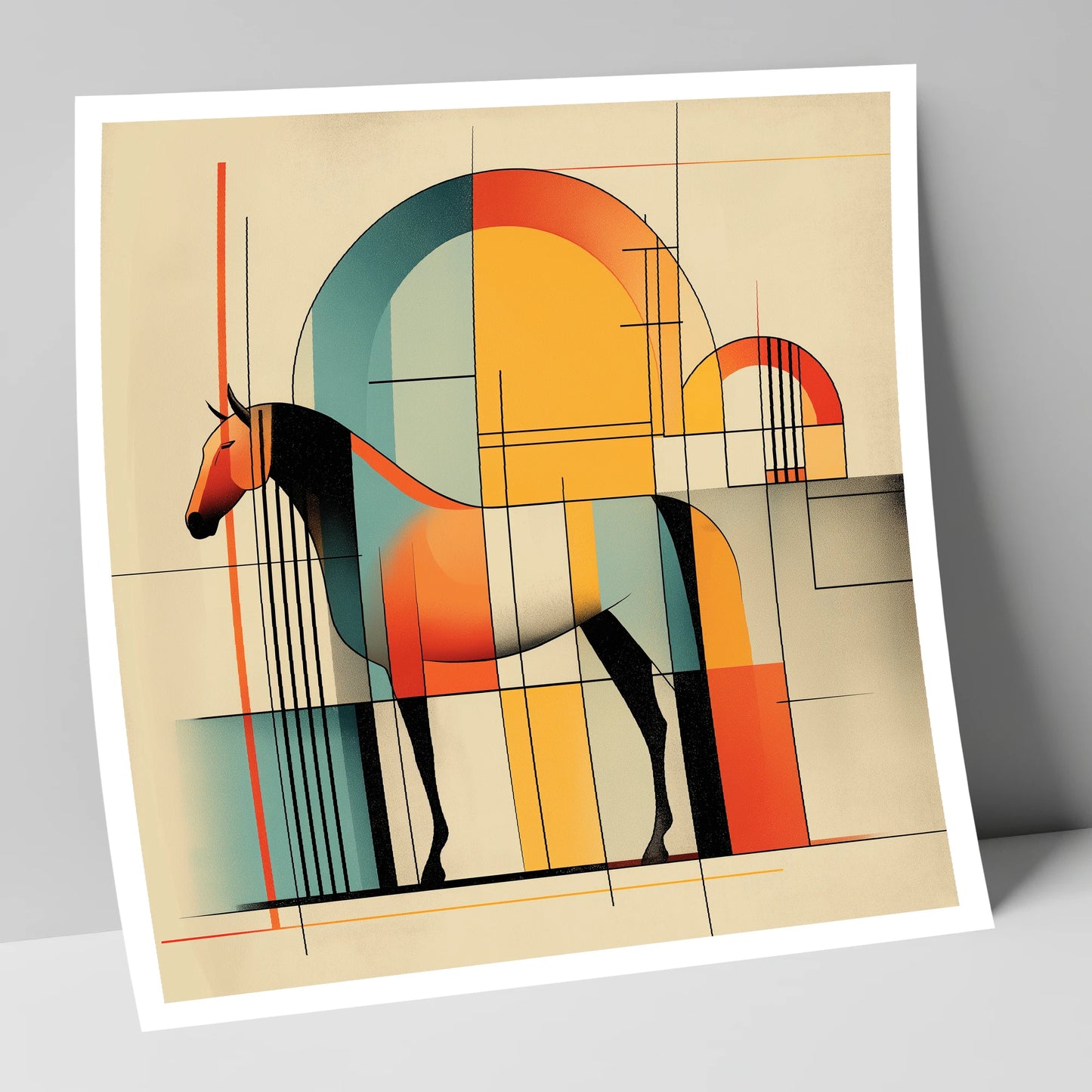 Structured Equine Harmony horse stable art print