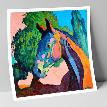 Vibrant Equine Expression horse portrait art print