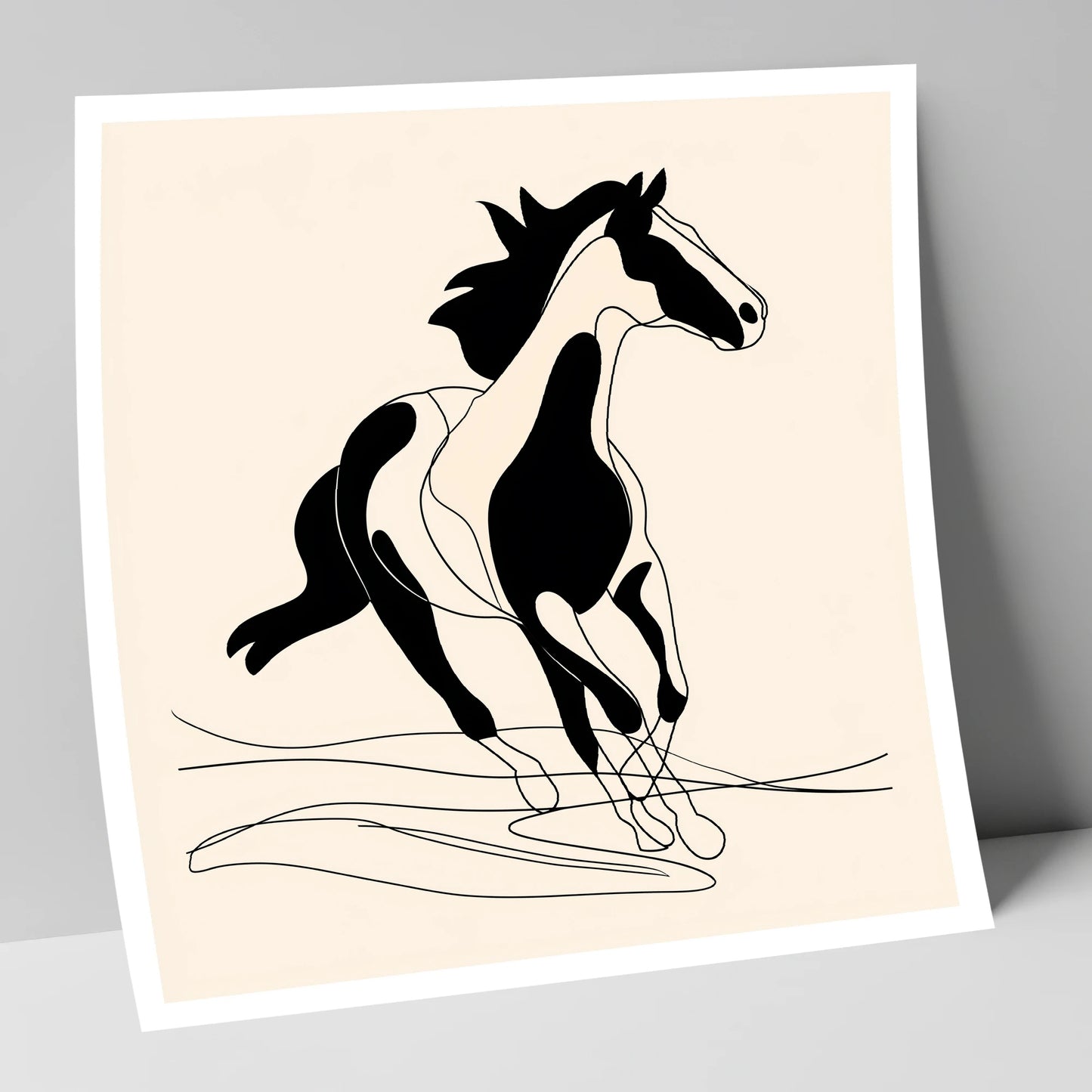 Fluid Equine Silhouette wild horses art print