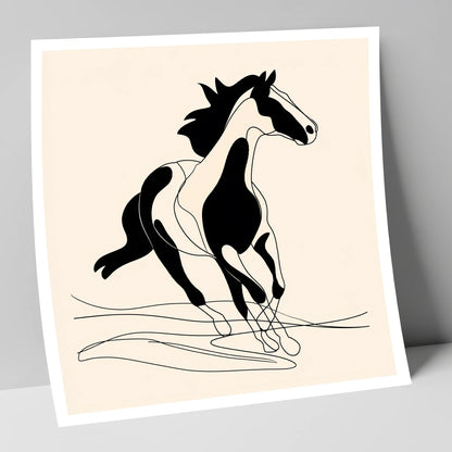 Fluid Equine Silhouette wild horses art print