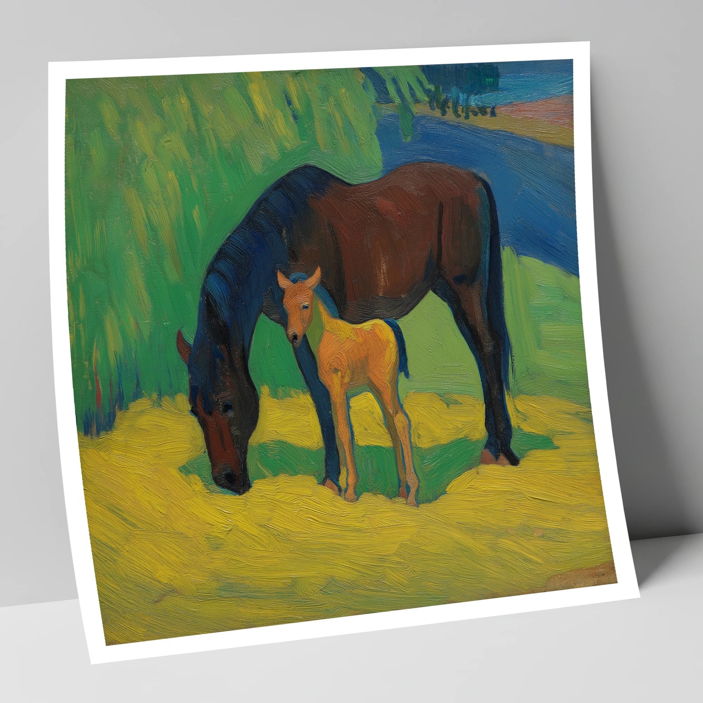 Vivid Grazing Companions mare & foal art print