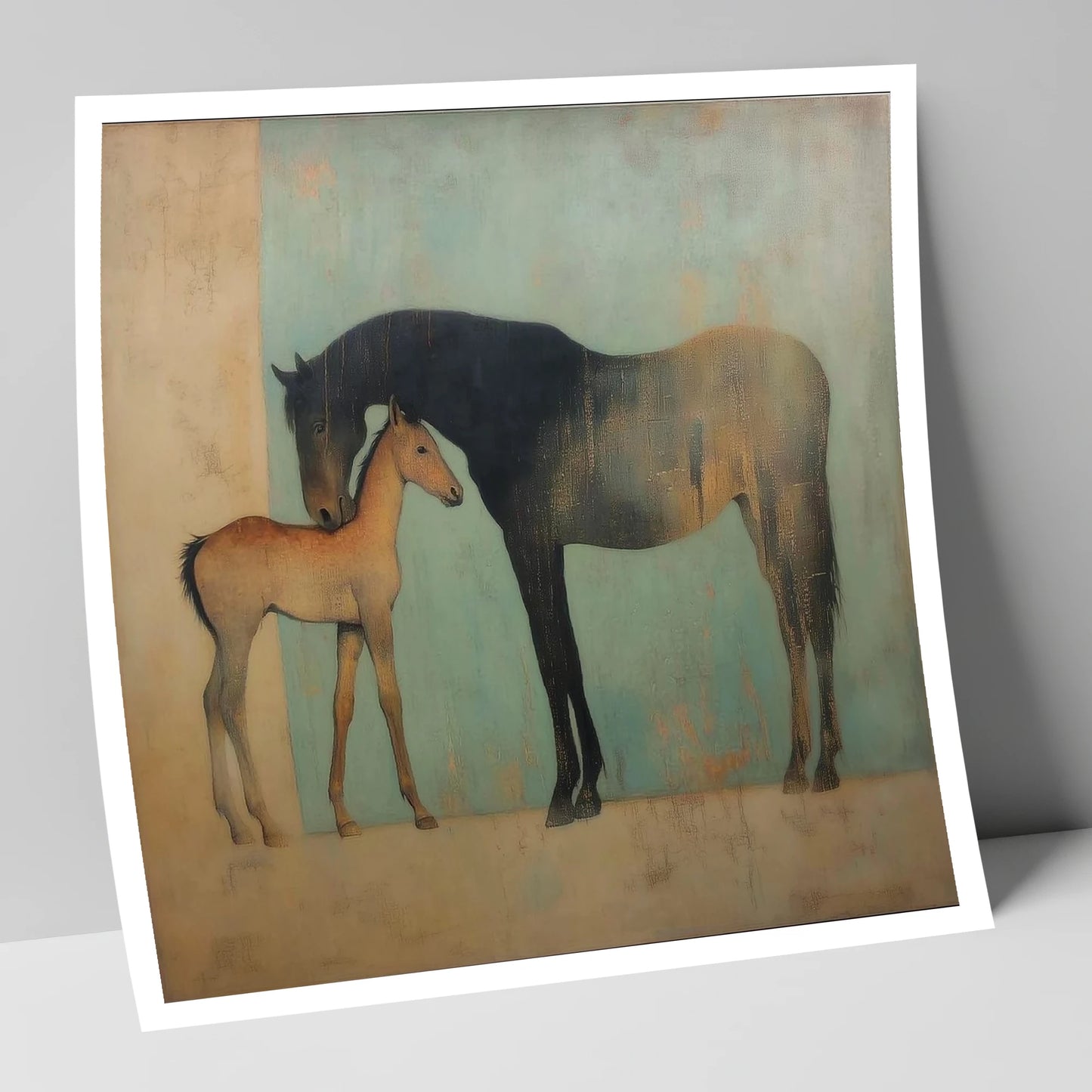 A Golden Bond mare & foal art print