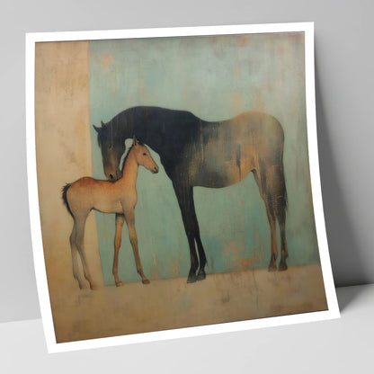 A Golden Bond mare & foal art print